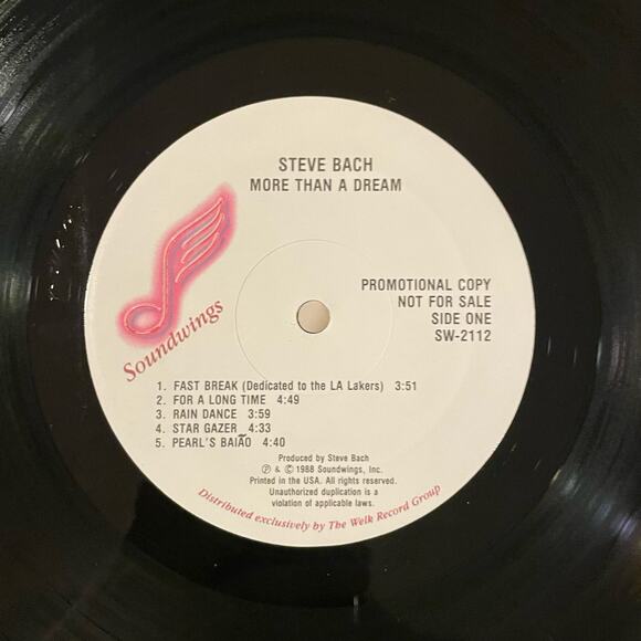 Steve Bach - More Than A Dream LP vintage vinyl record jazz - Picture 3 of 4